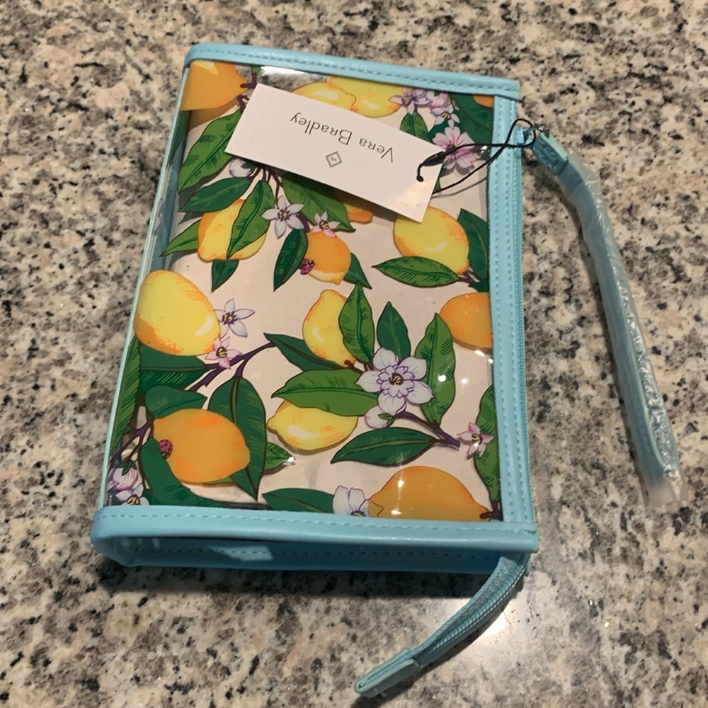 TT: Vera Bradley Lemon Grove Clear Wristlet Cosmetic Case - Picture 5 of 11